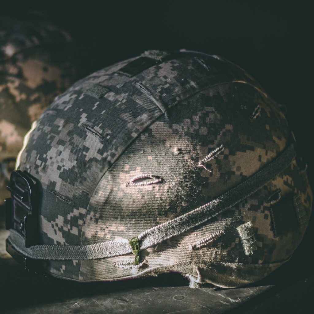 A military helmet