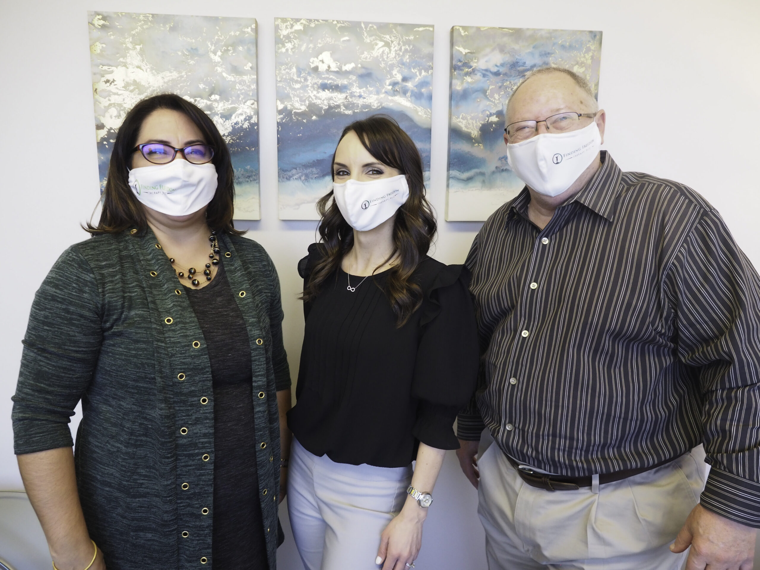 Finding Freedom Therapy team wearing masks